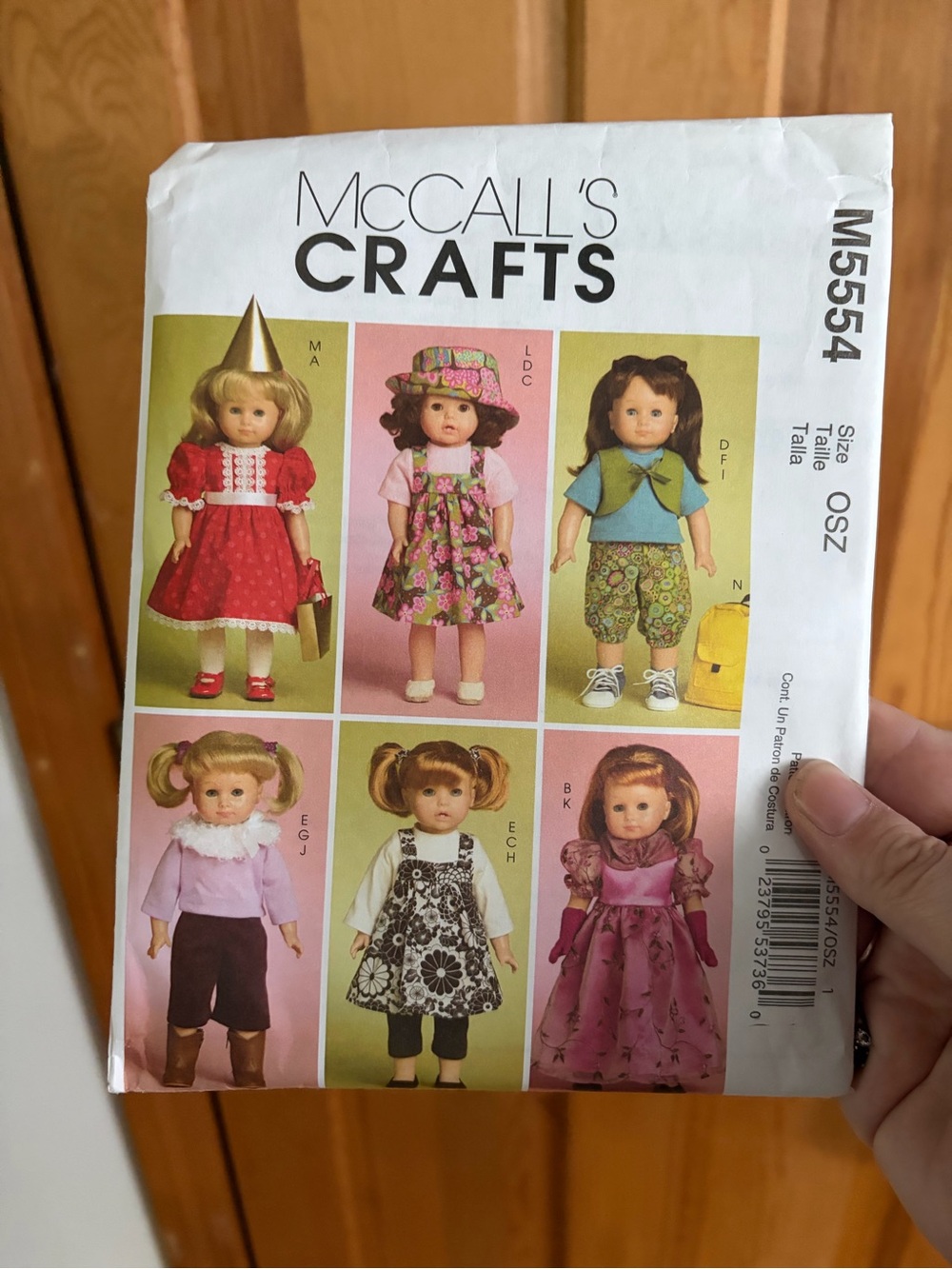 McCall’s crafts M5554 one size doll clothes pattern